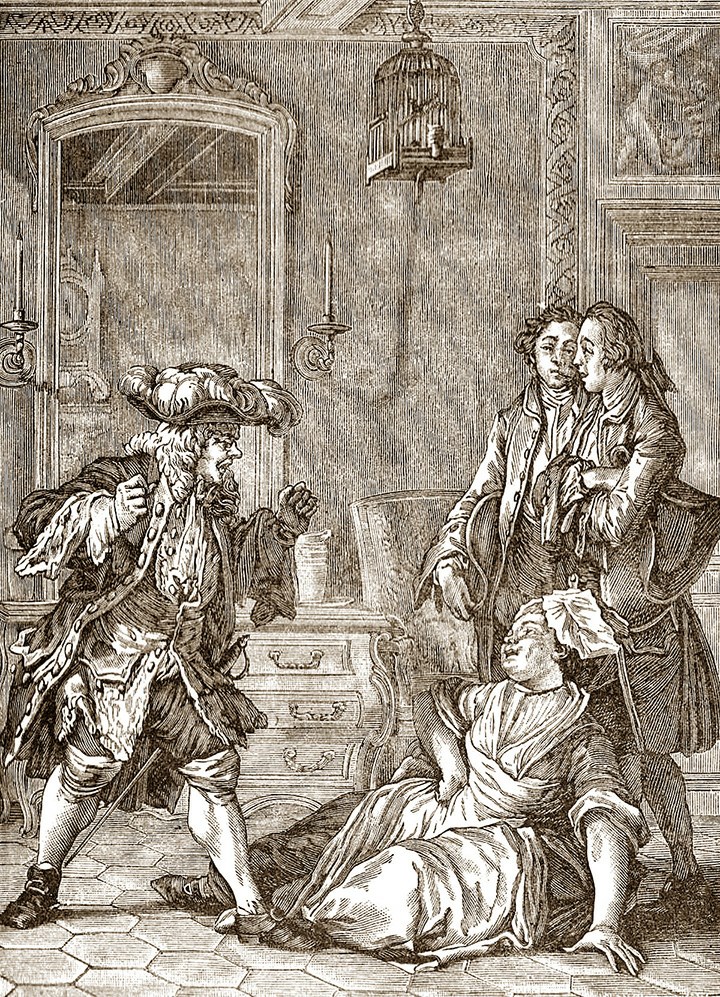 Le Bourgeois gentilhomme. Gravure de Jean-Michel Moreau, 1913. CC0.