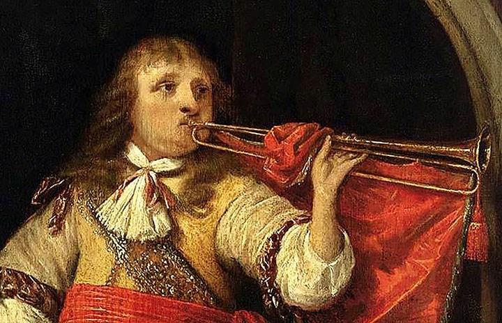Un officier sonnant de la trompette, Anthonie Palamedesz, 1630. CC0