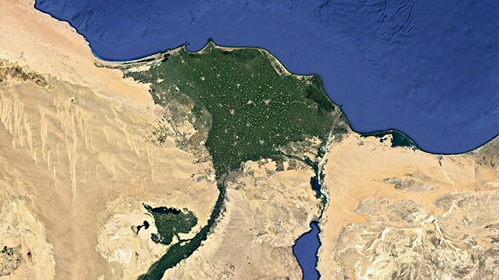 Delta du Nil, Egypte © Google earth
