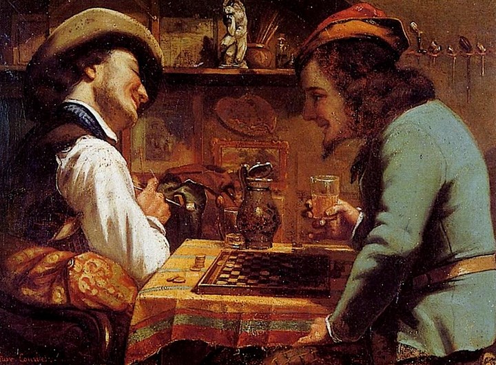 Les Joueurs de dames, Gustave Courbet,1844. CC0