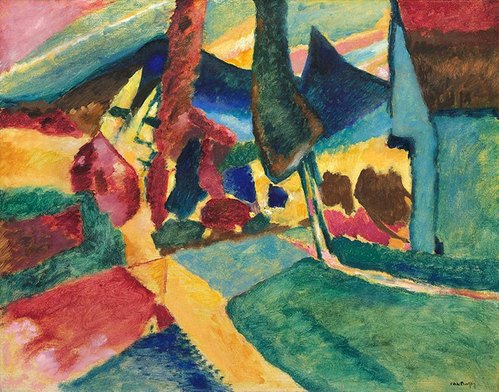 Landscape with Two Poplars, Vasily Kandinsky, 1912 The Art Institute of Chicago. CC0