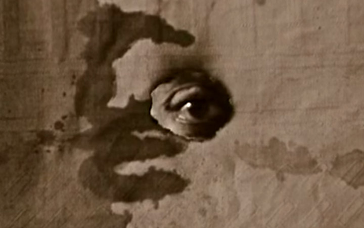 Le Mécano de la General de Buster Keaton, scène de l'oeil
