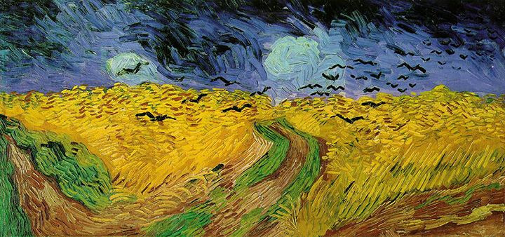 Champ de blé aux corbeaux de Vincent Van Gogh